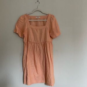Madewell Allie Linen Blend Dress, Small, Peach